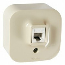 Розетка интернет, RJ45 CAT5 - слоновая кость, Legrand Quteo