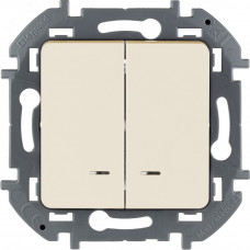 Выключатель 2 кл с подсветкой, 10 AX, 250 В - слоновая кость INSPIRIA 673631